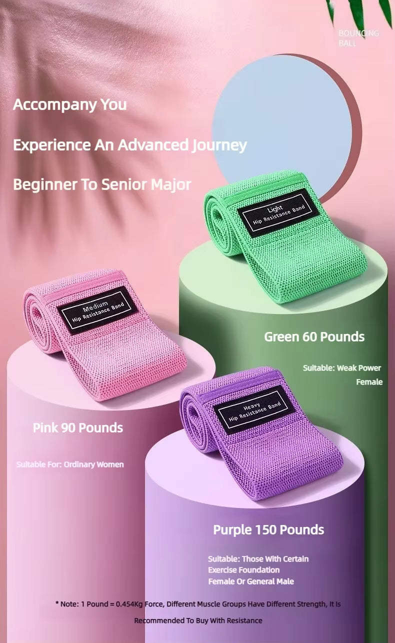 3 db-os szövet alapú  guggolószalagok, csípő-, popsi-, far-, comb-